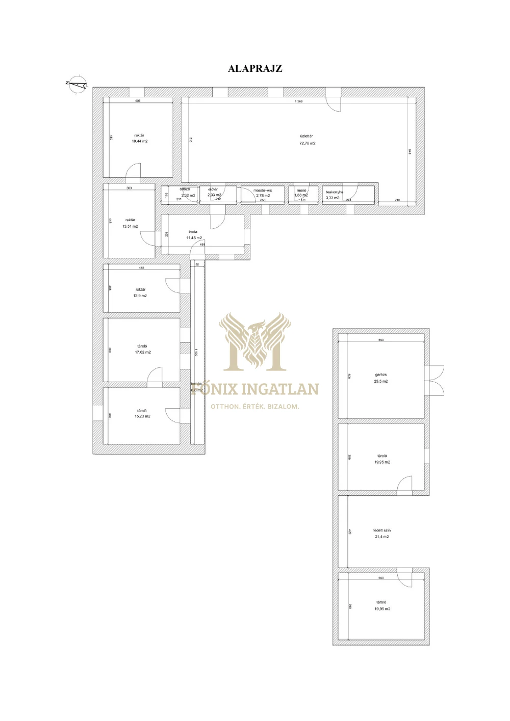 Utcafronti üzlethelyiség raktárakkal + bérlővel – azonnali bevétel!