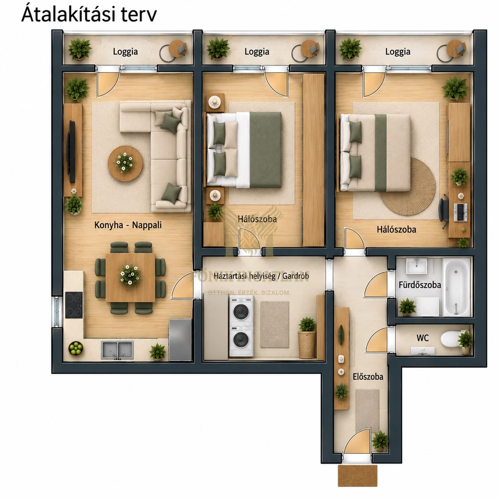 Tágas, erkélyes 3 szobás lakás eladó Debrecen-Újkertben – kiváló befektetés!